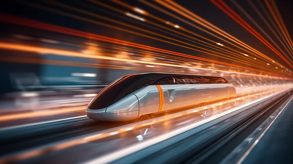 Concept art of a supersonic train