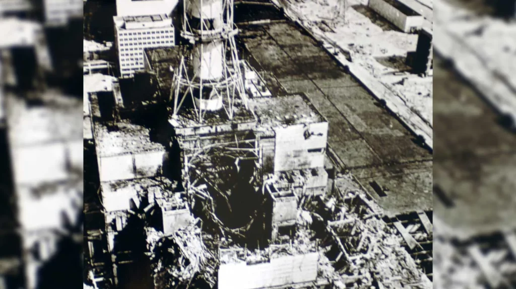 Chernobyl power plant after meltdown