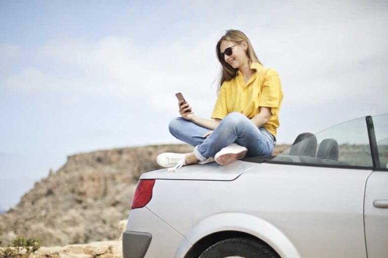 Woman using smartphone