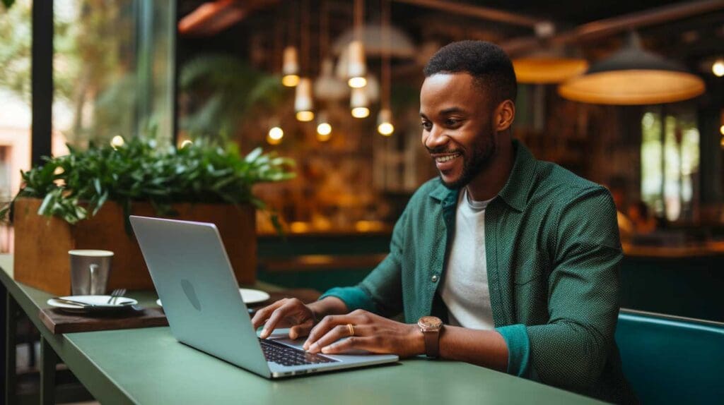 Man working on laptop