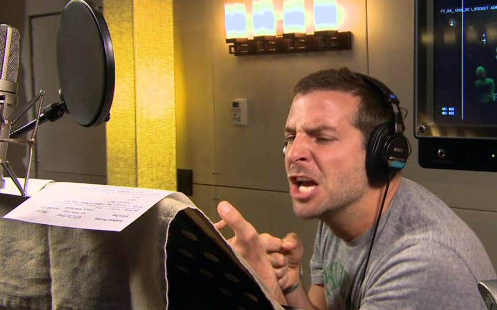 Bradley Cooper recording voiceover