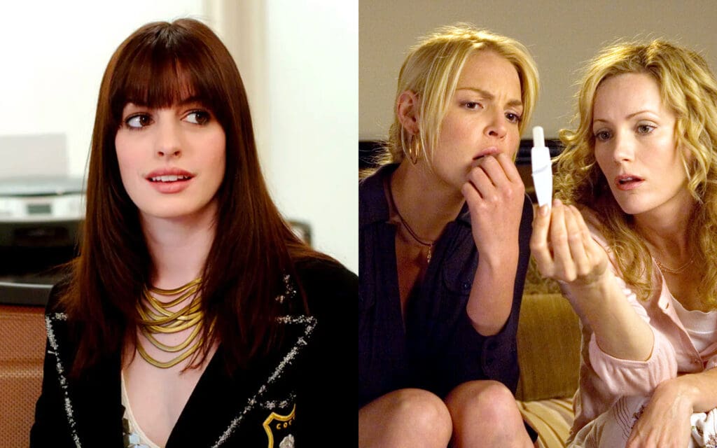 Anne Hathaway in The Devil Wears Prada and Katherine Heigl in Knocked Up