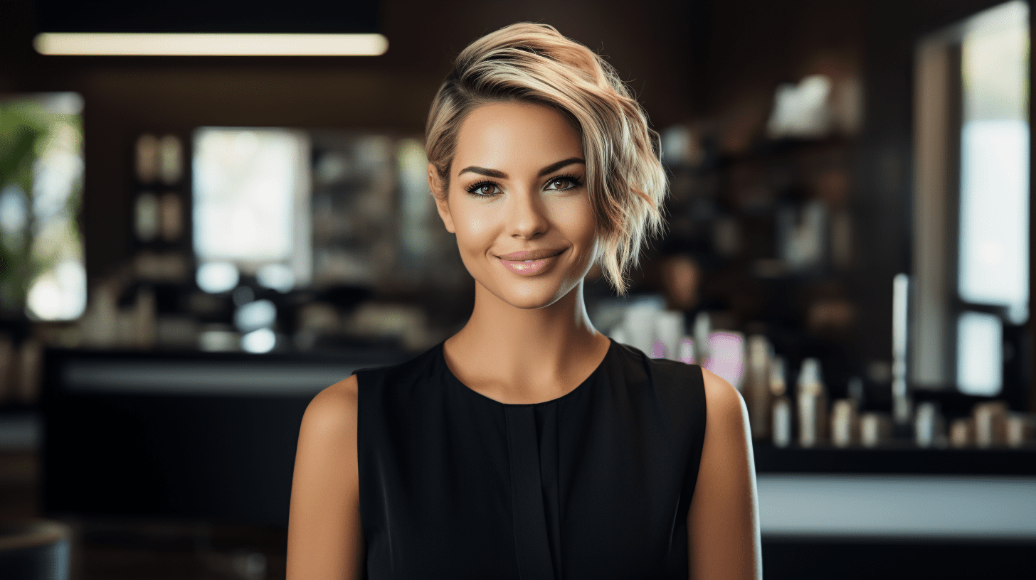 A professional hair designer in a salon
