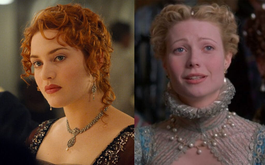 Kate Winslet in Titanic and Gwyneth Paltrow in Shakespeare in Love