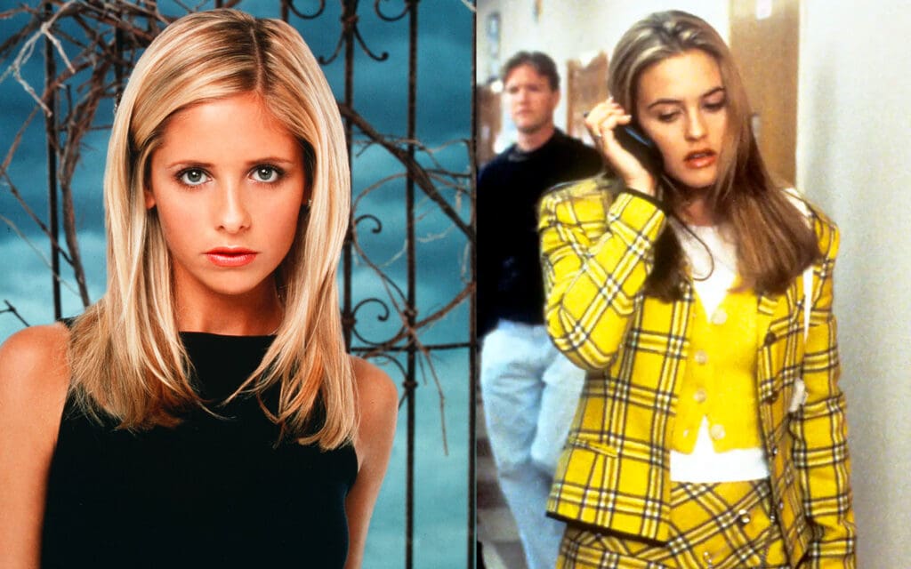 Sarah Michelle Gellar in Buffy the Vampire Slayer and Alicia Silverstone in Clueless