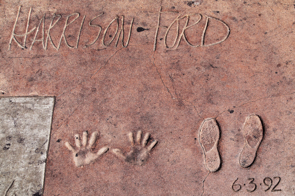 Hand and Footprints of Harrison Ford