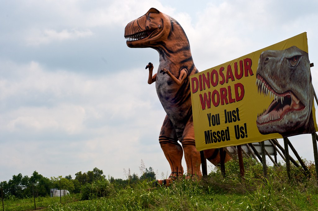 Dinosaur World sign In Cave City, Kentucky