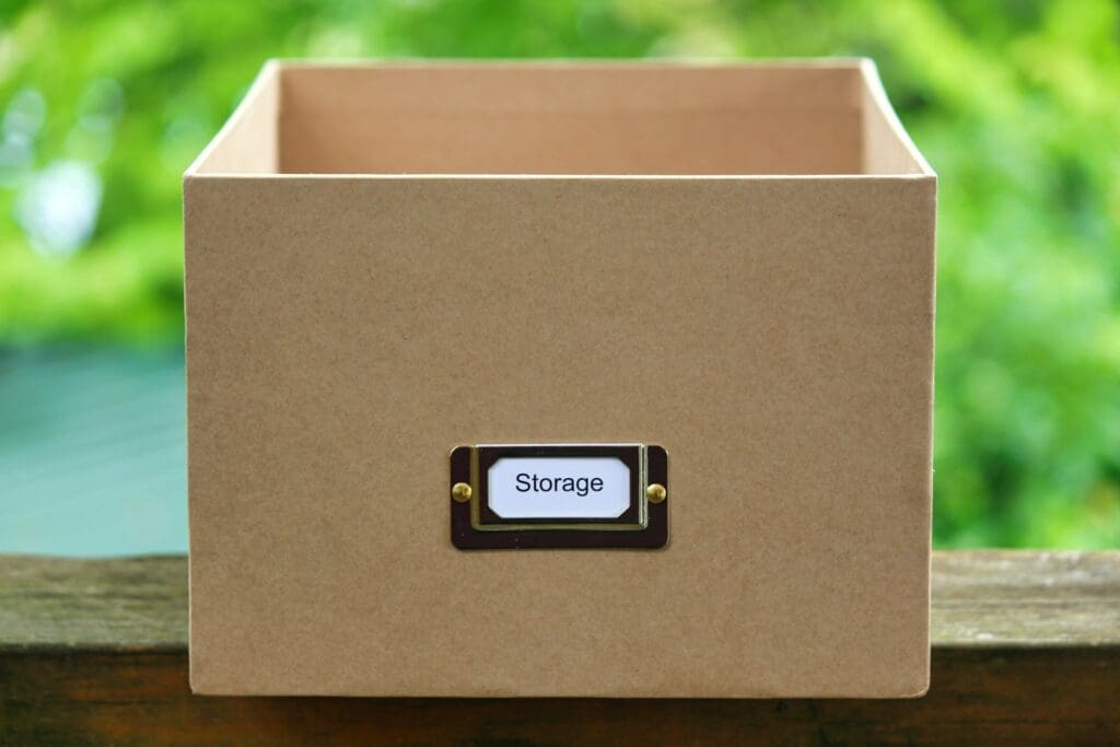 storage box on table
