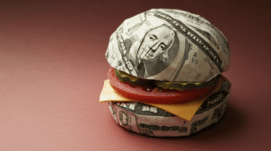 Hamburger made of money