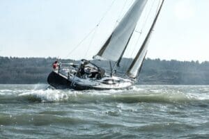 a sailboat on the water