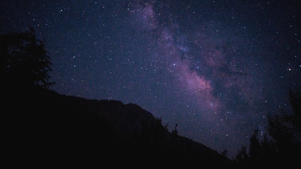 black and purple milky way