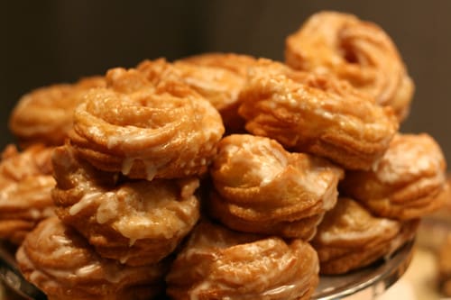 A plate full of crullers