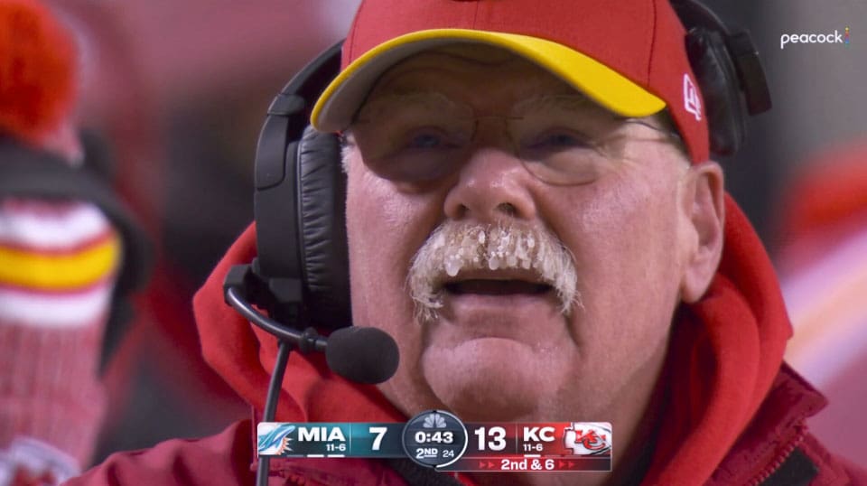 Andy Reid's frozen mustache