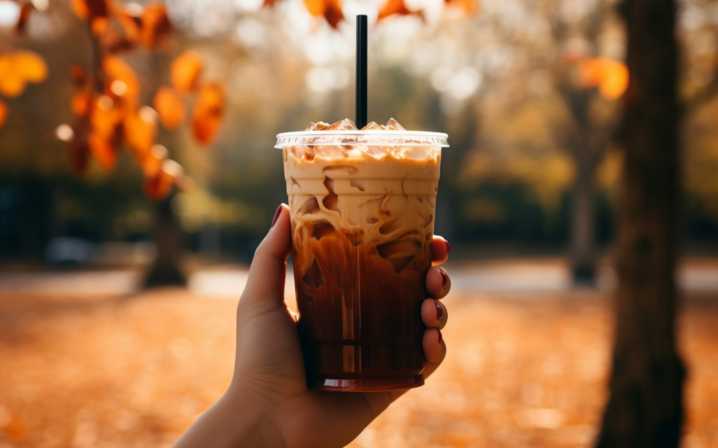 Adobe Stock, iced coffee in fall