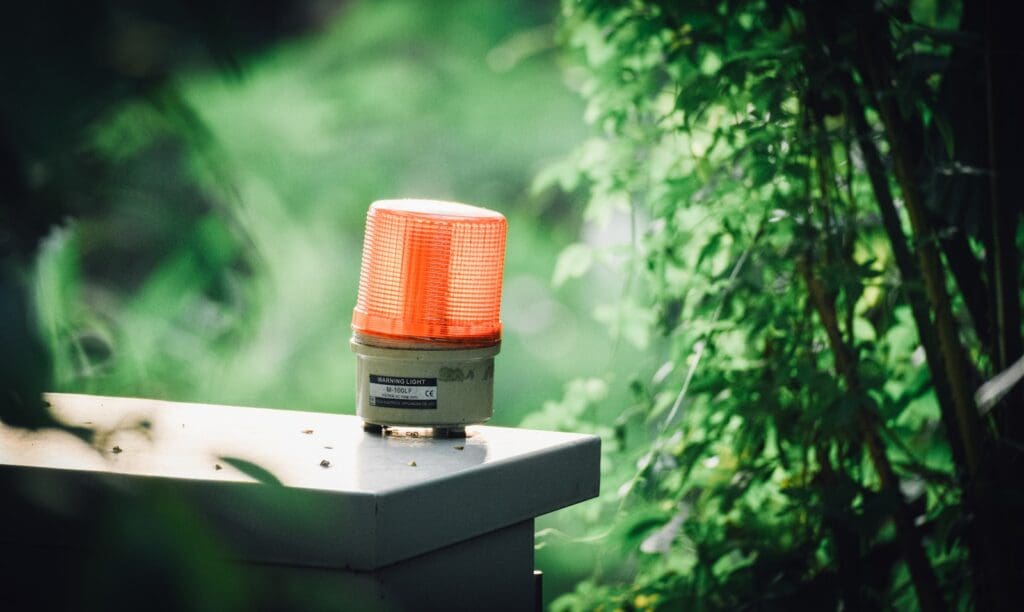 light beacon on table