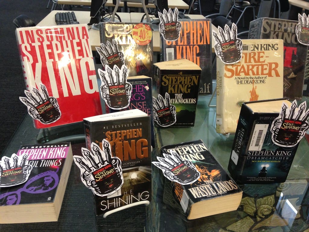 Stephen King Bday book display