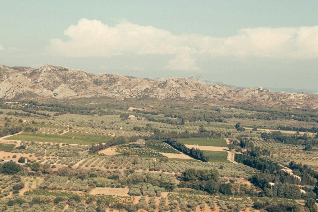 aerial photograph of village