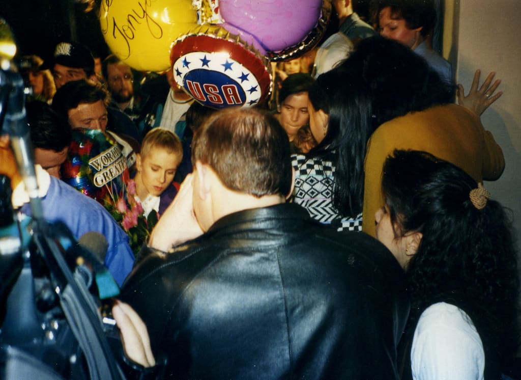 Tonya harding returning from norway 1994