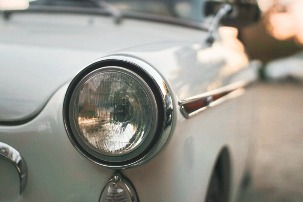 vehicle headlight close-up photography