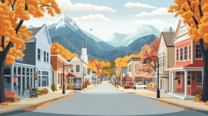 Illustration of a beautiful small city