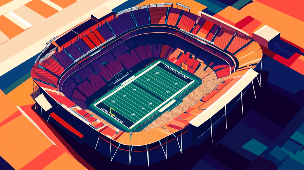 Abstract football stadium