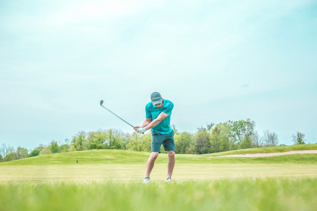 man playing golf