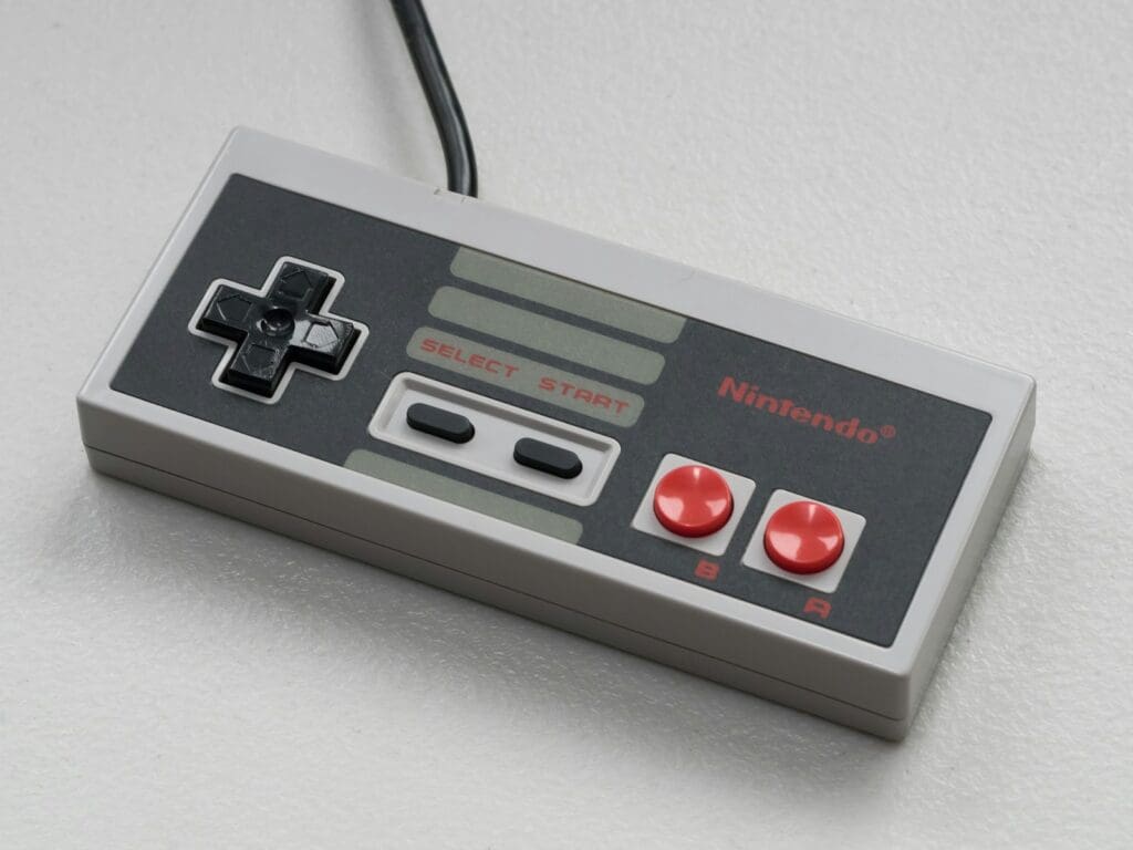 a close up of a nintendo game controller