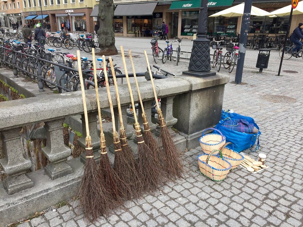 Easter witches brooms in Uppsala