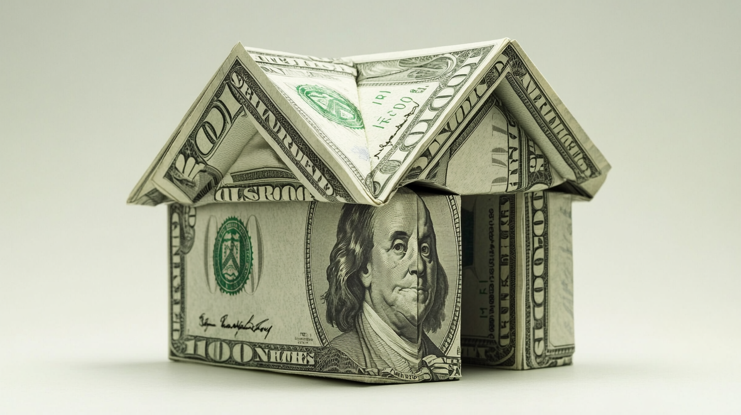 House made of folded money