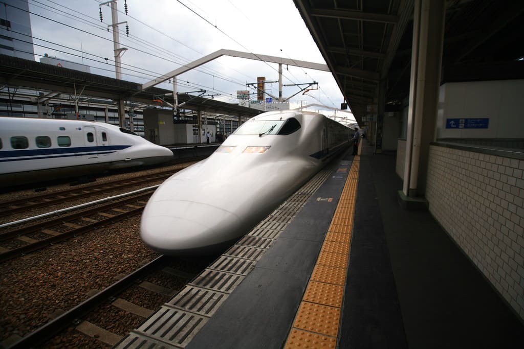 Passing Shinkansen