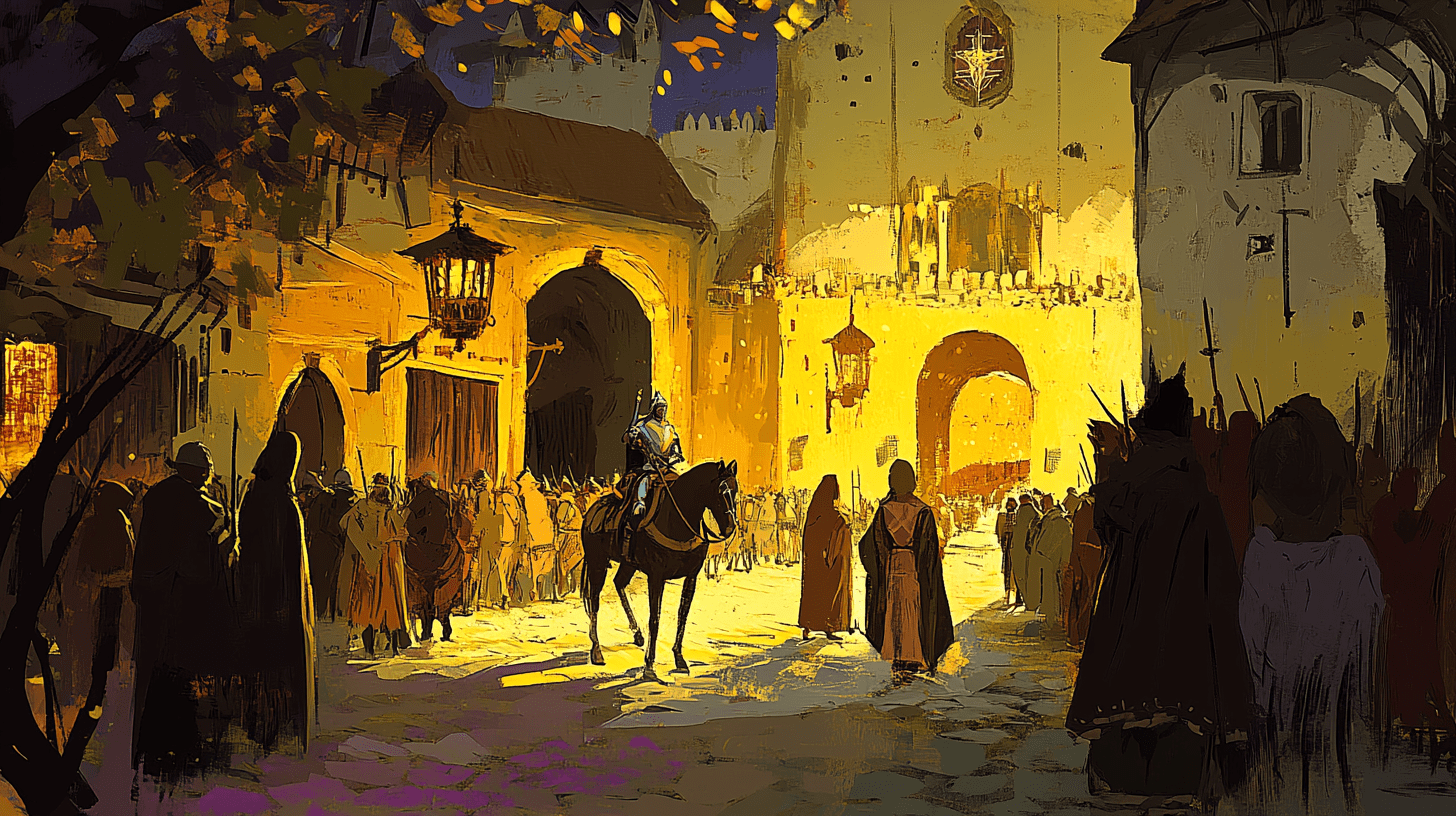 Depiction of a medieval village