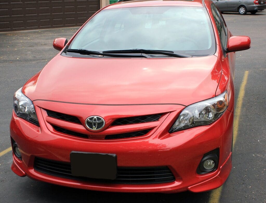 toyota, corolla, red