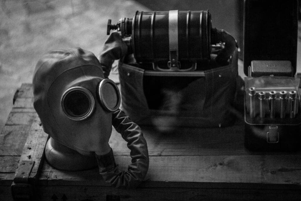 Gas Mask Near Tools