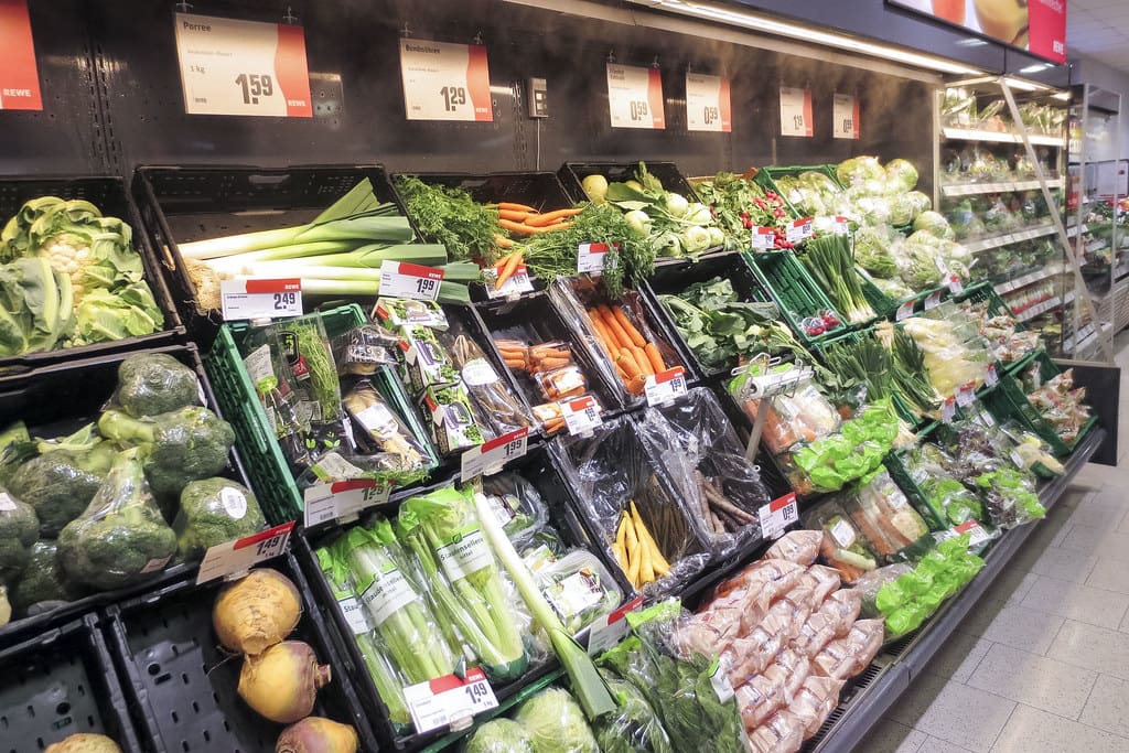 Produce section - vegetables - supermarket