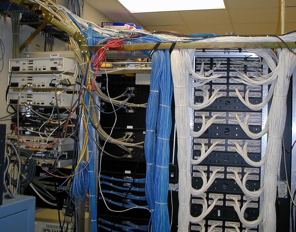 10 Network Closet, back of rack with patch panel