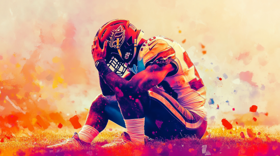 Sad football player