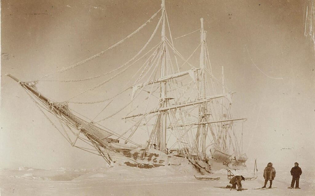 The Belgica trapped in ice