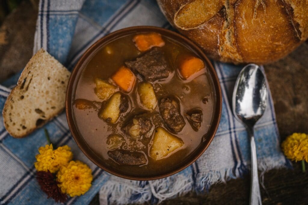 Beef stew in a bowl