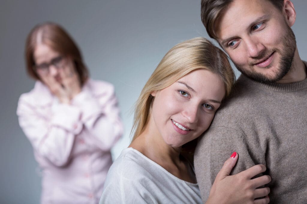 Young couple and mother-in-law