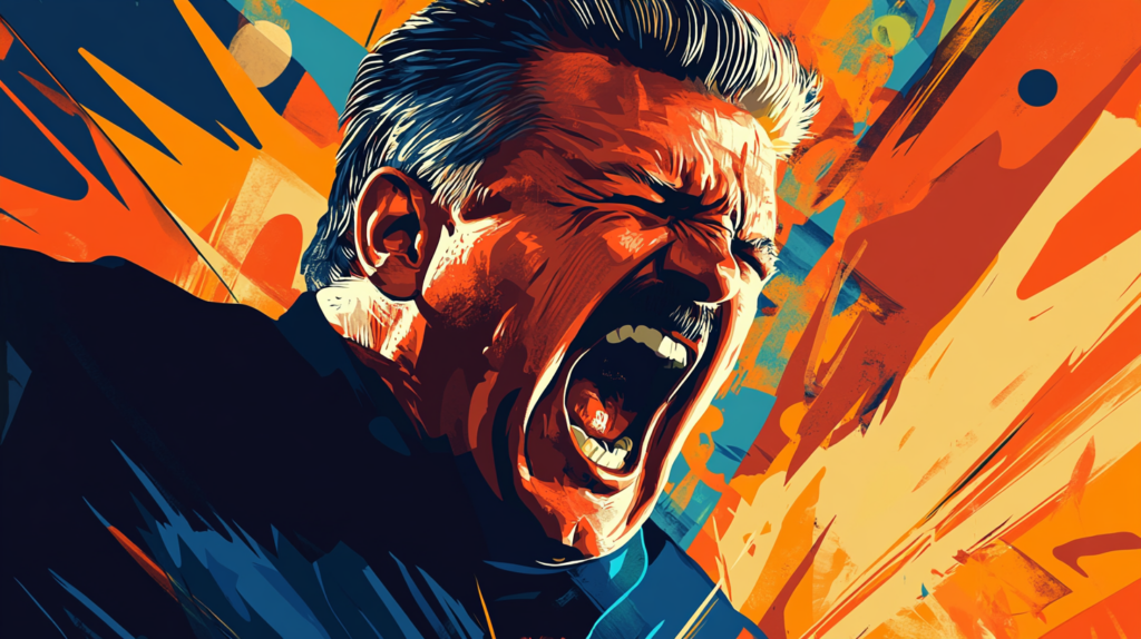 Angry coach screaming