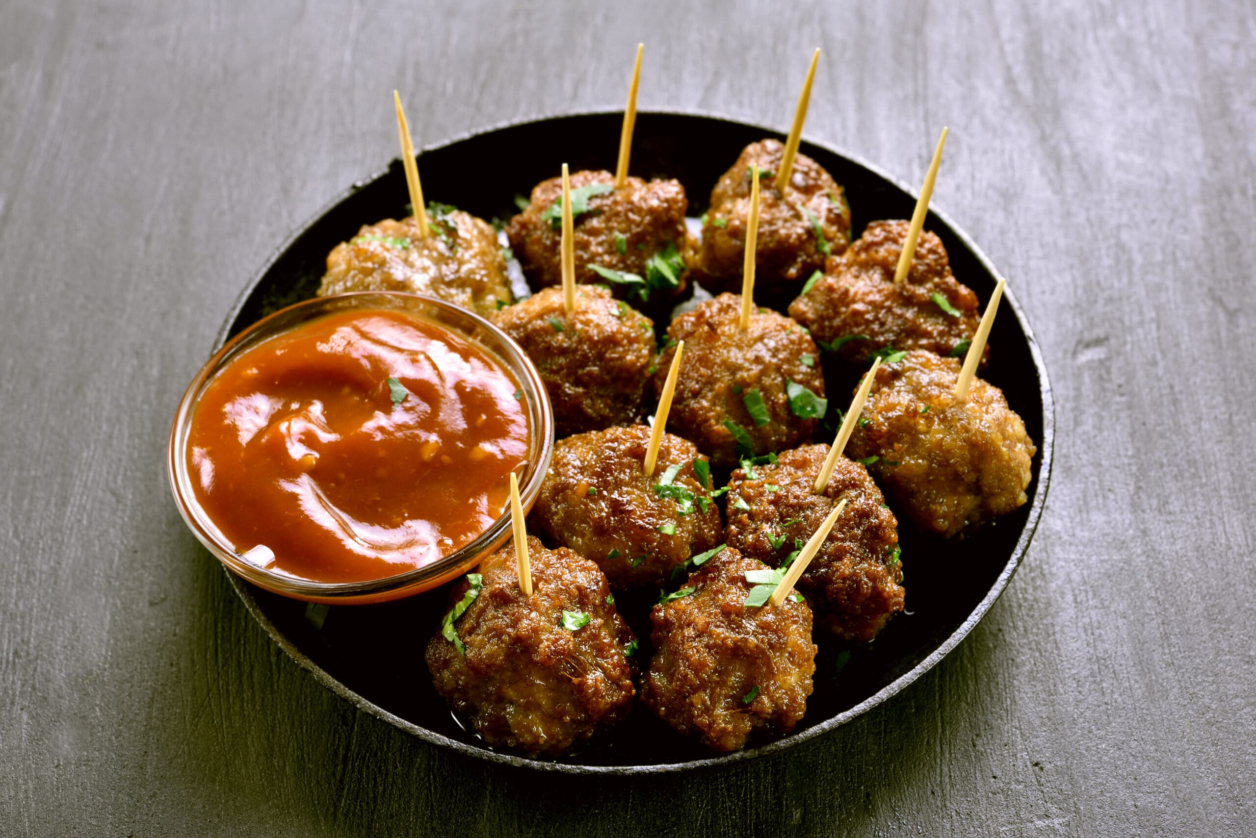 Homemade meatballs with tomato sauce