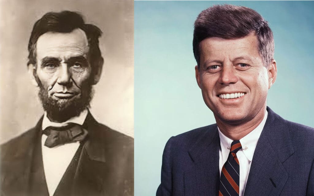 Abraham Lincoln and John F Kennedy portraits