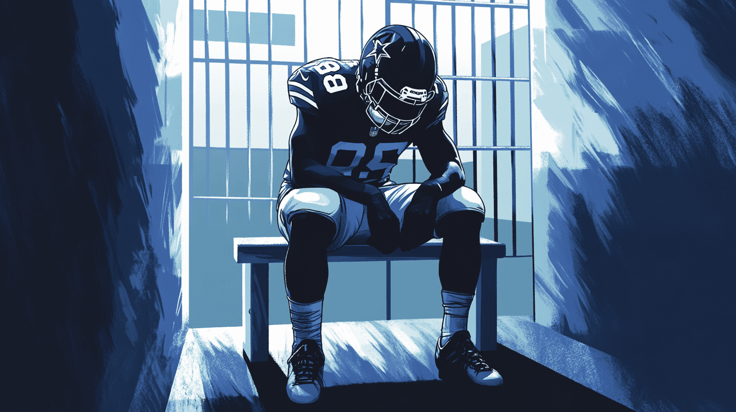 NFL player in cell
