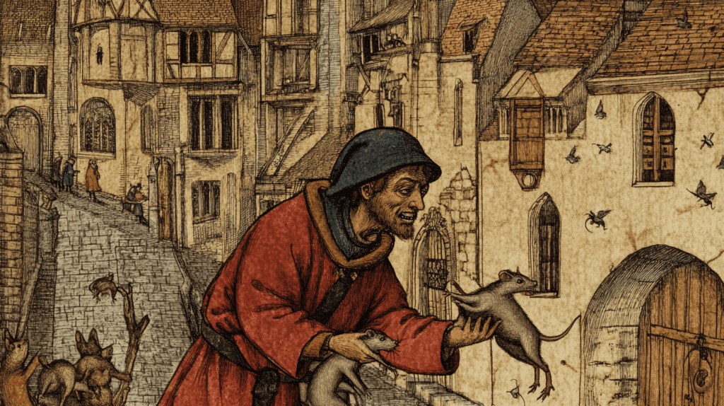 Artistic depiction of a rat catcher