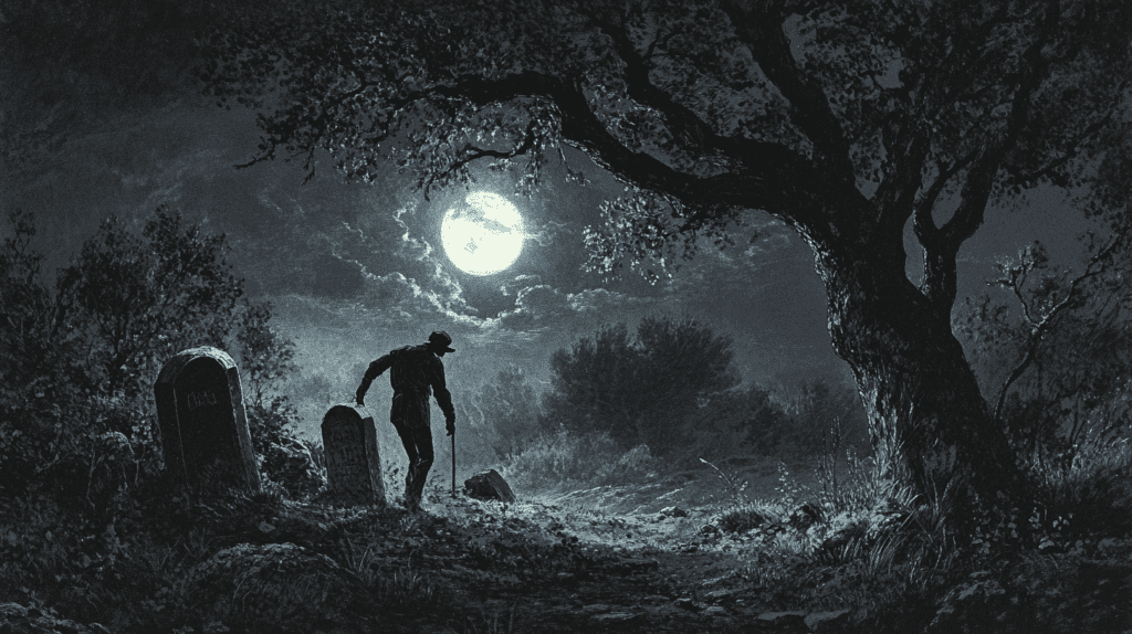 Artistic depiction of a grave robber, or Ressurectionist