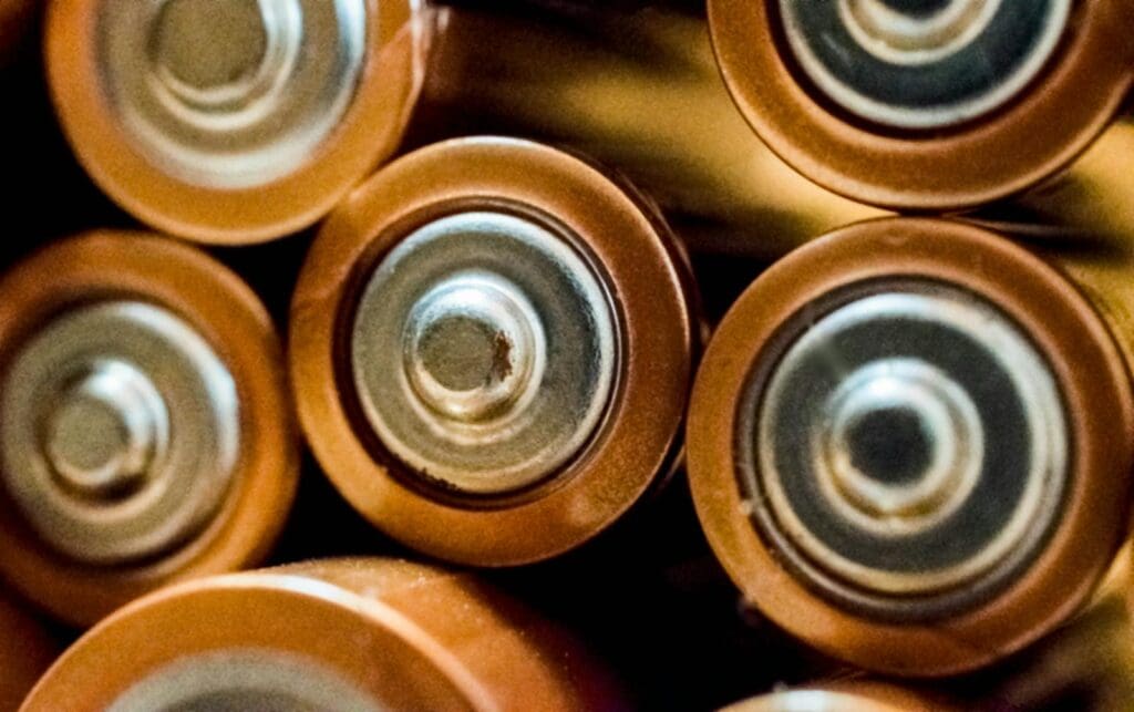 Detailed view of grouped cylindrical batteries showcasing industrial energy concepts.