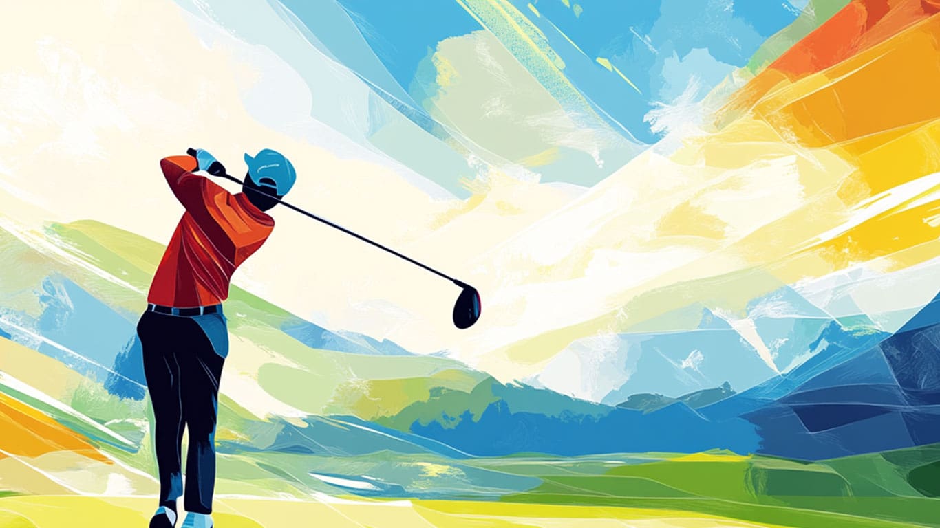 Golfer teeing off