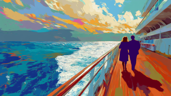retired couple on cruise ship