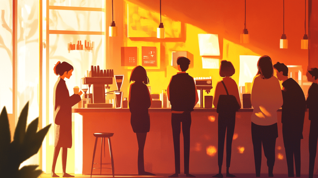 People in line at a coffee shop