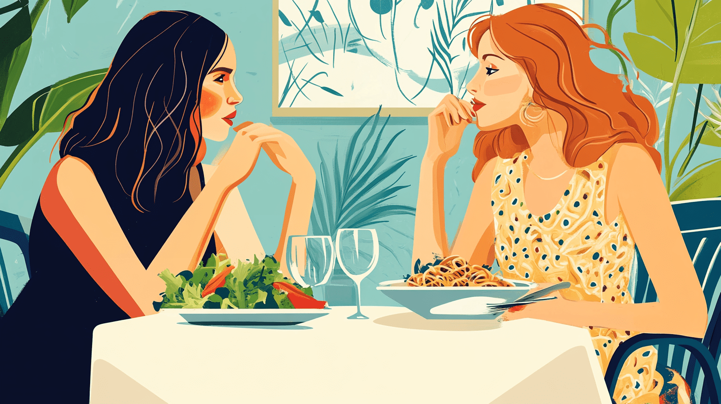women eating lunch